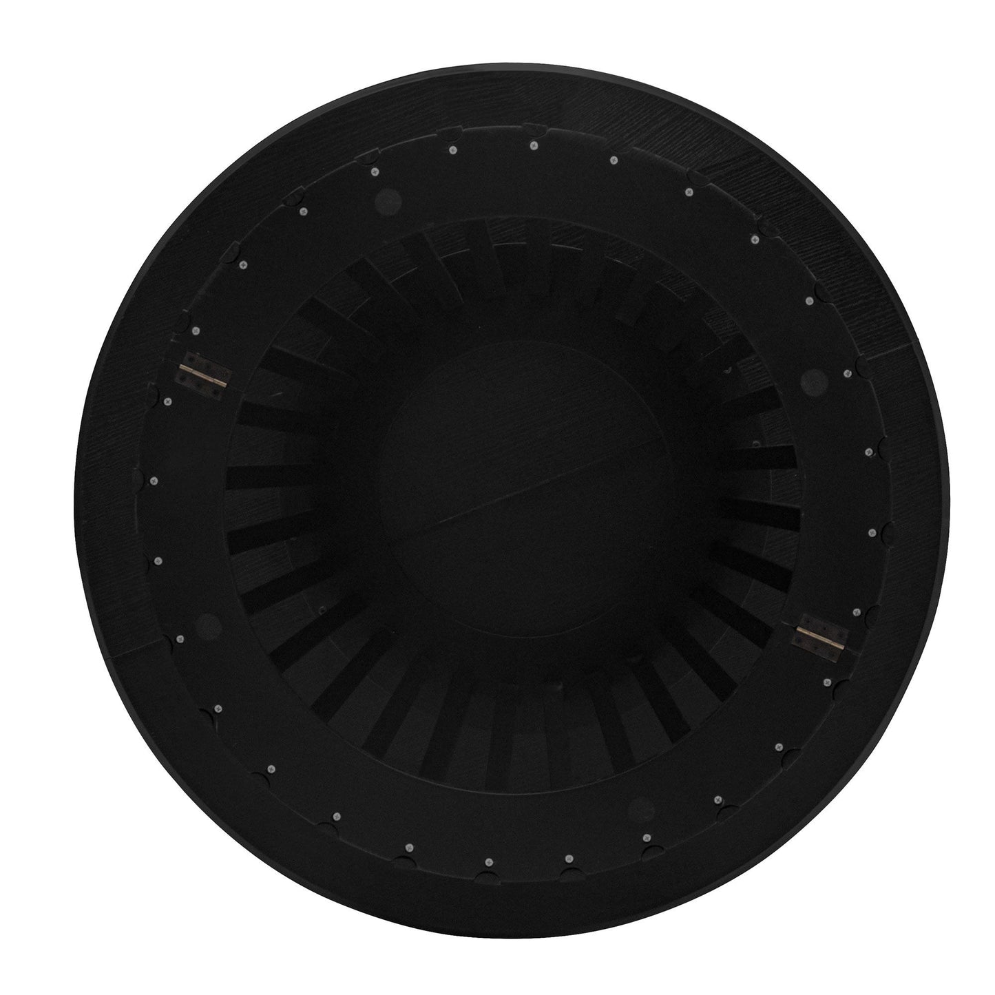 Modern Round Coffee Table With Grille Molding For Living Room, Bedroom, Or Balcony - Black