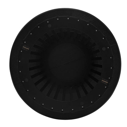 Modern Round Coffee Table With Grille Molding For Living Room, Bedroom, Or Balcony - Black