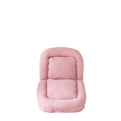Triple Fold Pink Down Sofa Bed - Pink
