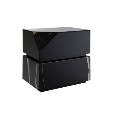 Drisana - Mirrored End Table - Black