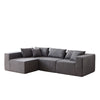 Corduroy Modular L Shaped Sectional Sofa, Luxury Floor Couch Set, 4 Piece Free Combination - Gray