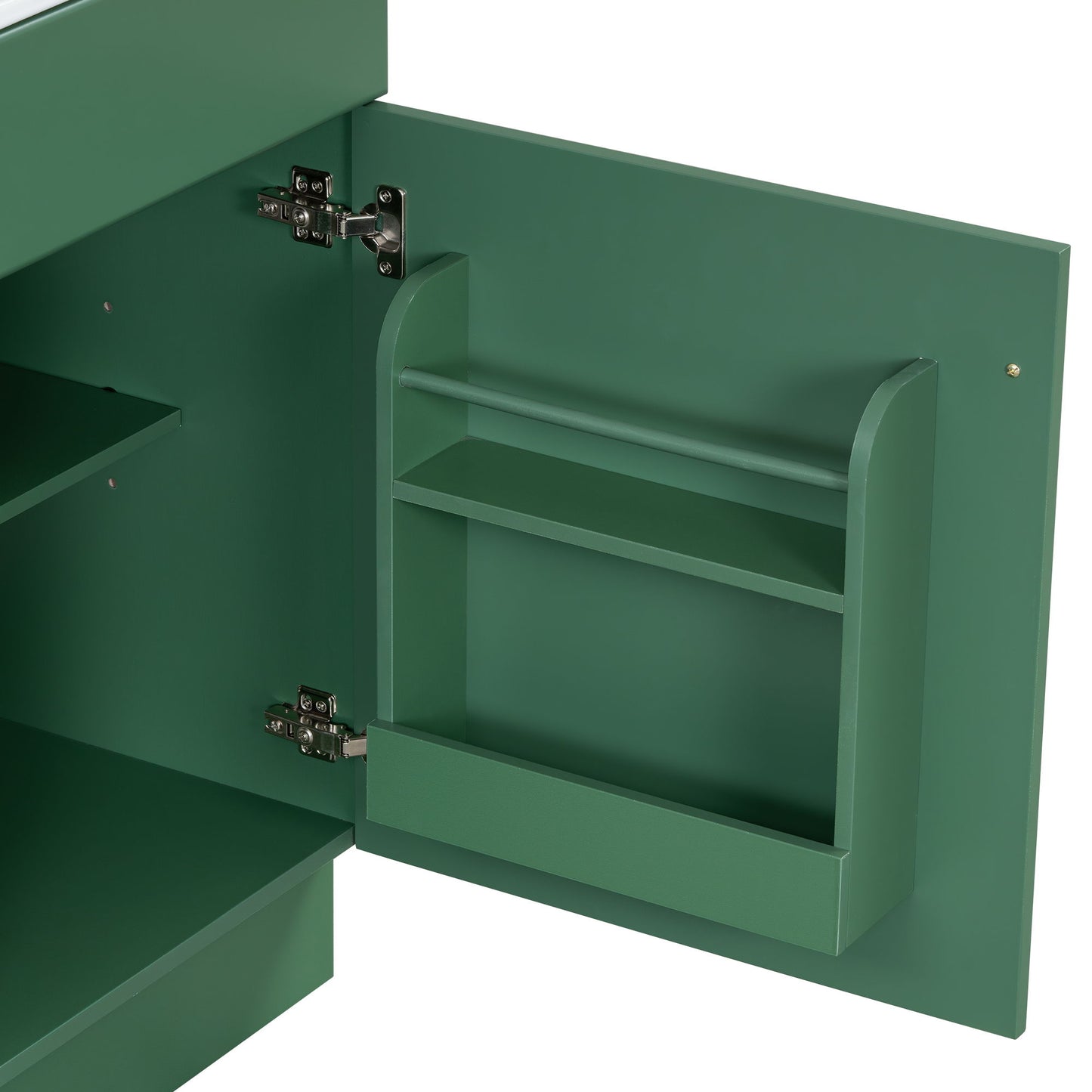 20" Bathroom Vanity With Sink, Freestanding Cabinet With Door Shelf And Adjustable Shelf, And Ceramic Construction - Green