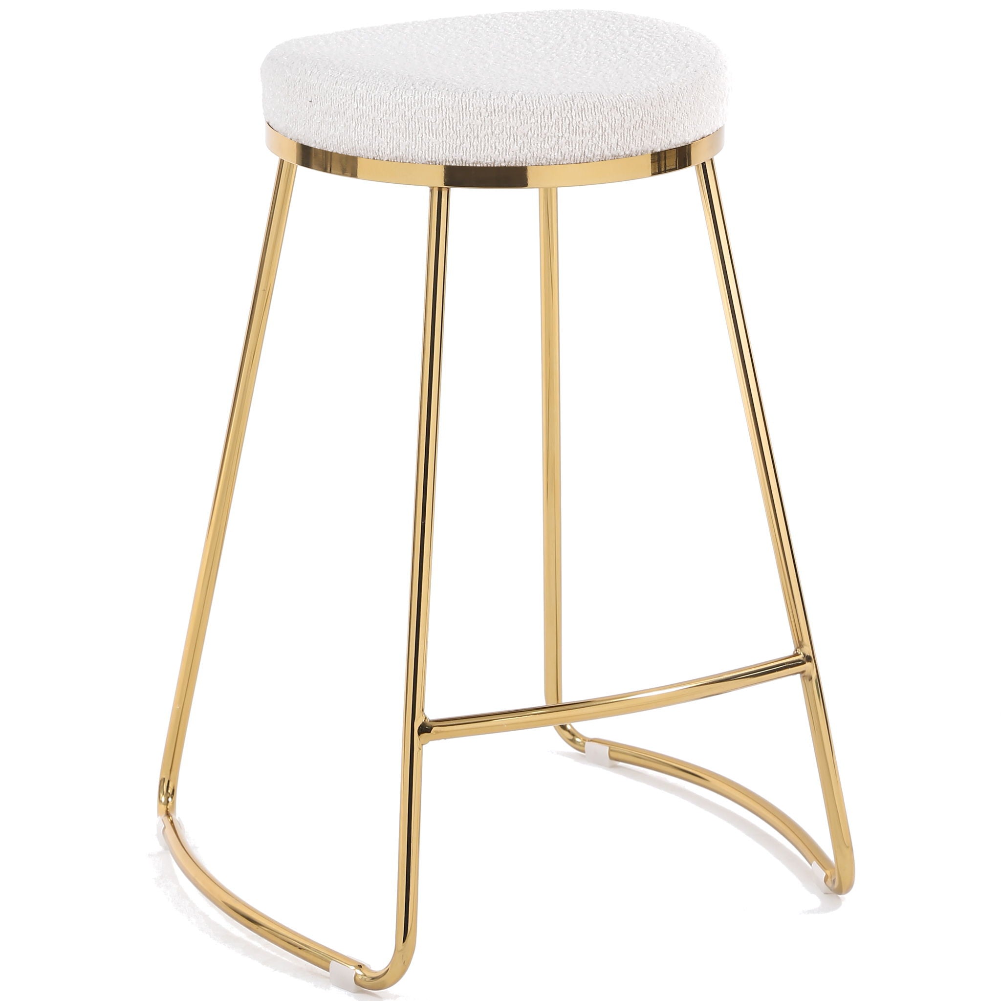 Jane - Mid-Century Modern Luxury Upholstered Stool - White