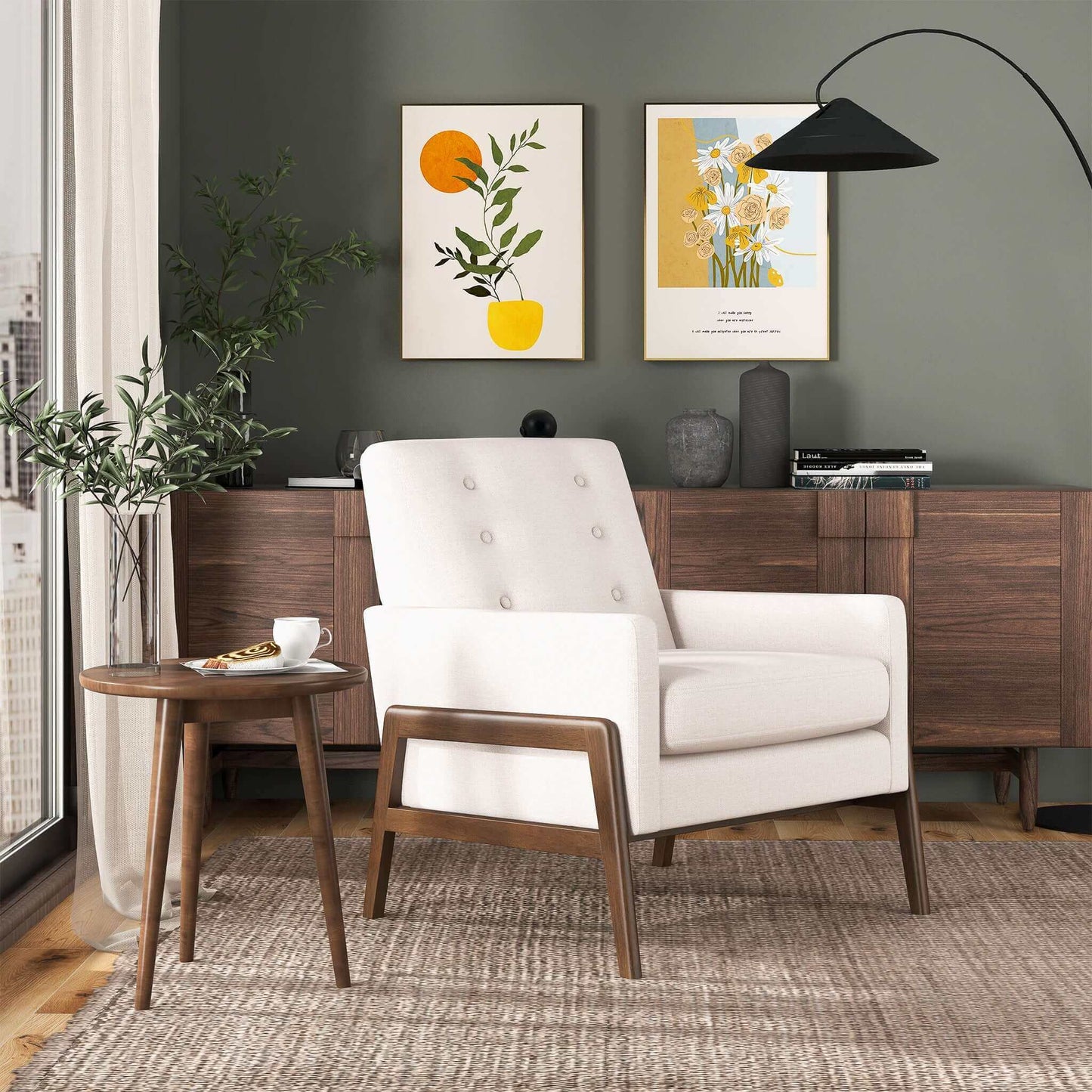 Cole - Comfortable Lounge Chair - Beige
