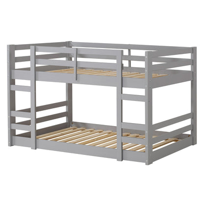 Classic Twin Over Twin Bunk Stackable Bed Frame - Gray