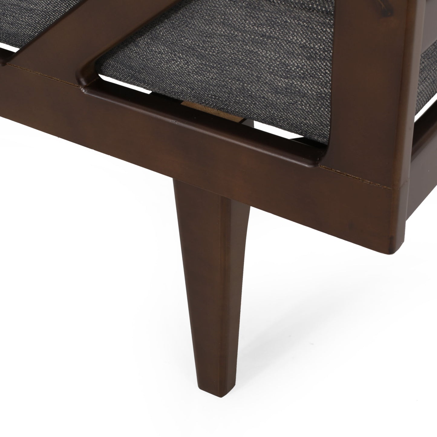 Contemporary Fabric Chaise Lounge With Button Tufted Waffle Stitching And Rolled Accent Pillows - Charcoal
