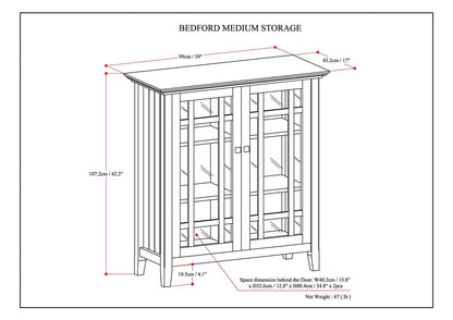 Bedford - Medium Storage Cabinet - Hickory Brown