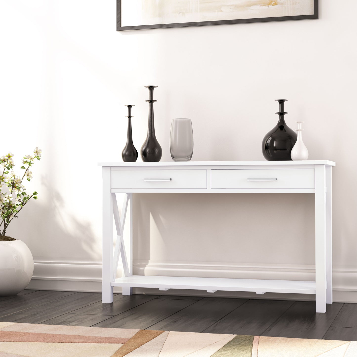 Kitchener - Console Sofa Table - White