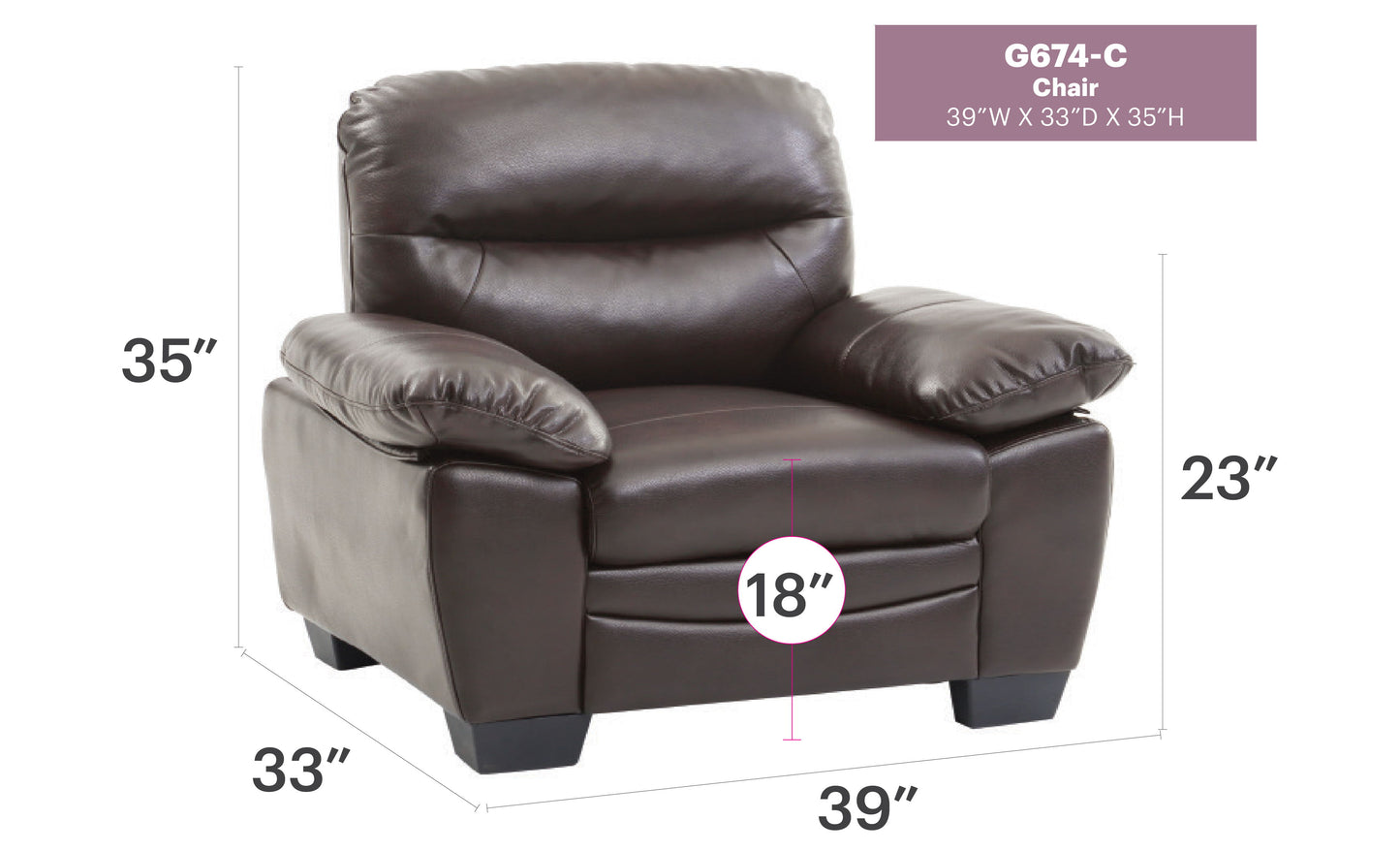 Marta - Chair - Dark Brown