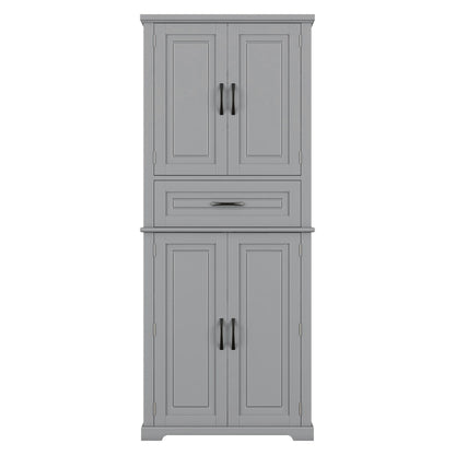 Bathroom Storage Cabinet With Multi Functional Storage Space, Material, Adjustable Shelf, Slide Rail Drawer - Gray