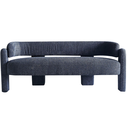 Boucle Upholstery Modern Sofa For Living Room - Dark Gray