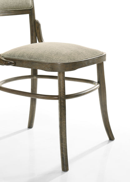 Bistro - 9 Piece Dining Table With Extension Leaf And Off White Fabric Dining Chairs (Set of 9) - Vintage Walnut