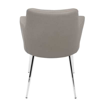 Andrew - Contemporary Dining / Chair (Set of 2) - Chrome / Gray