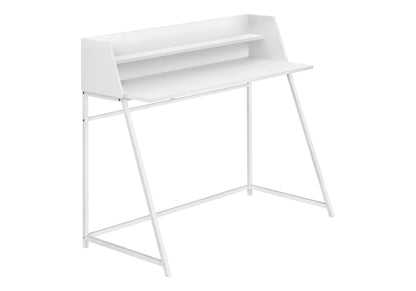 Computer Desk For Home Office, Laptop, Storage Shelves, Contemporary Convenient Design - White