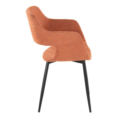 Margarite - Contemporary Dining / Chair (Set of 2) - Black / Orange