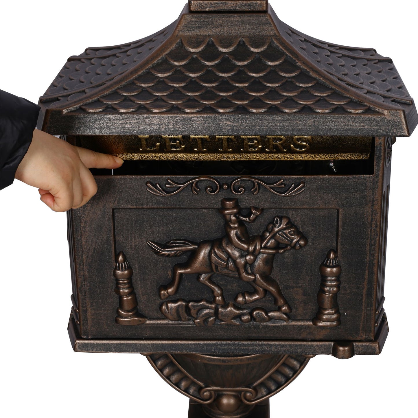 Cast Aluminum Mail Box, Postal Box, Mailbox - Bronze