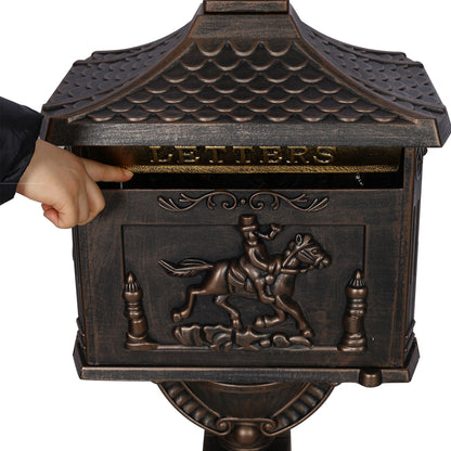Cast Aluminum Mail Box, Postal Box, Mailbox - Bronze