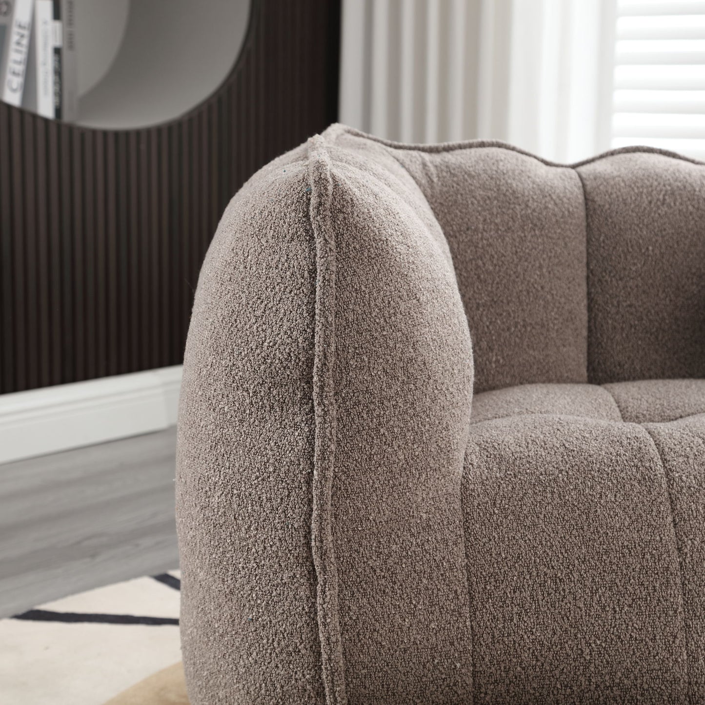 Soft Bean Bag Chair With High Resilient Foam (Chips) - Coffee