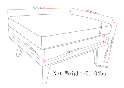 Owen - Square Coffee Table Storage Ottoman - Natural