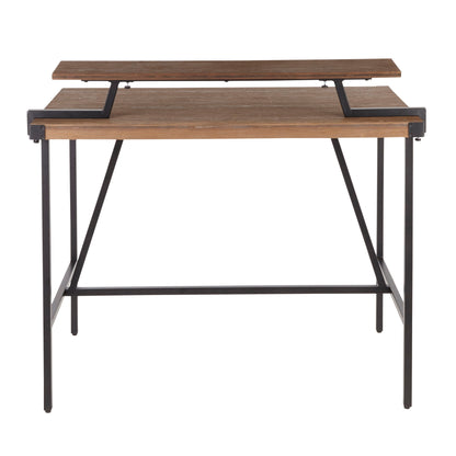 Gia - Industrial Counter Table - Black / Brown