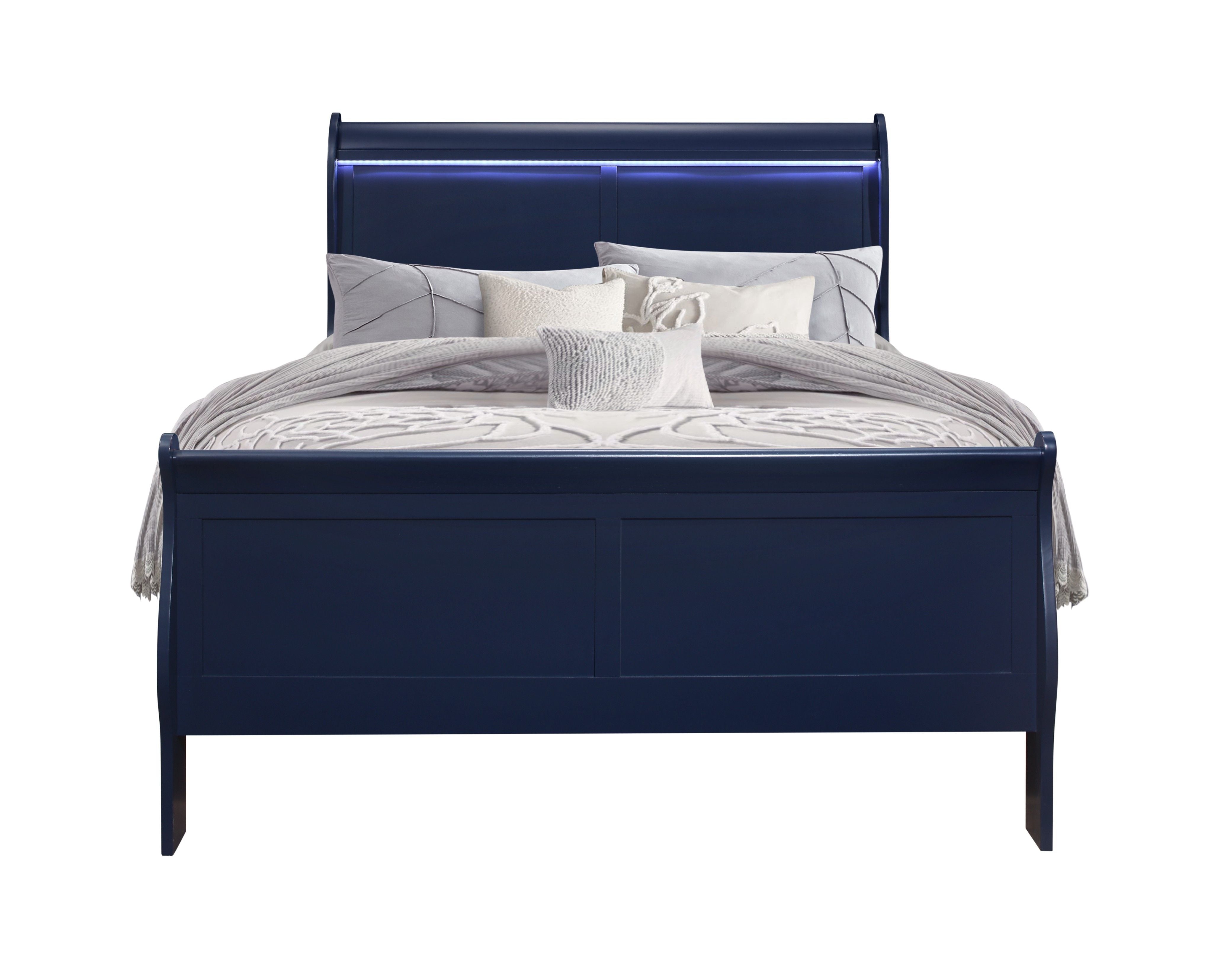 Charlston - Full Bed With LED - Blue