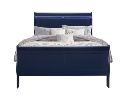 Charlston - Full Bed With LED - Blue