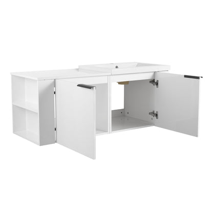 Modern 48" Bathroom Vanity Sink Combo With Spacious Storage - White