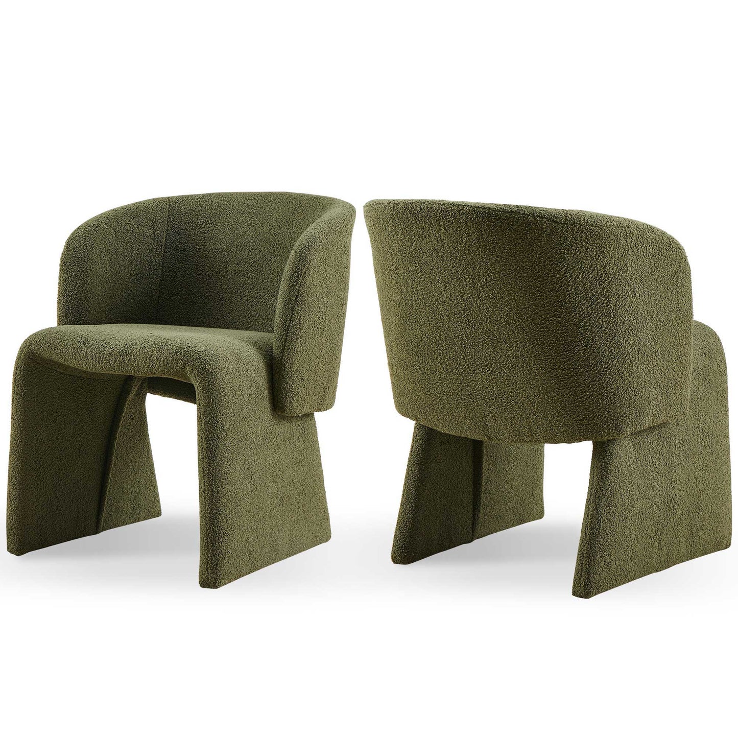 Modern Accent Chair Green Single Sofa Chair, Upholstered Side Chair Teddy Comfy Chair For Dining Room / Bedroom / Living Room / Reception 1 Piece - Green