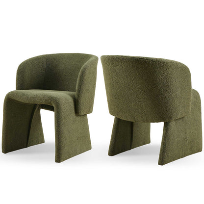 Modern Accent Chair Green Single Sofa Chair, Upholstered Side Chair Teddy Comfy Chair For Dining Room / Bedroom / Living Room / Reception 1 Piece - Green