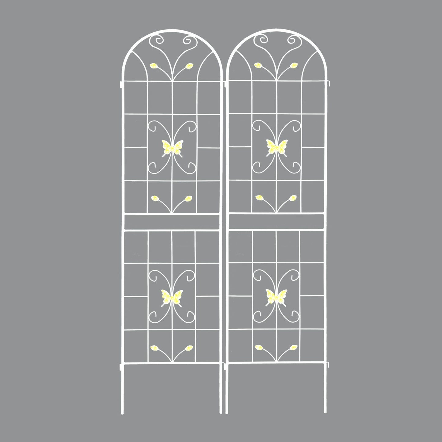 4 Pack Garden Metal Trellis Rustproof Trellis For Climbing Plants Outdoor Flower Support - Cream White