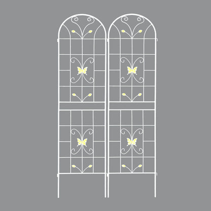 4 Pack Garden Metal Trellis Rustproof Trellis For Climbing Plants Outdoor Flower Support - Cream White