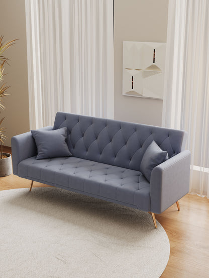 Convertible Double Folding Living Room Sofa Bed - Gray