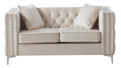 Chic Contemporary Loveseat - Ivory