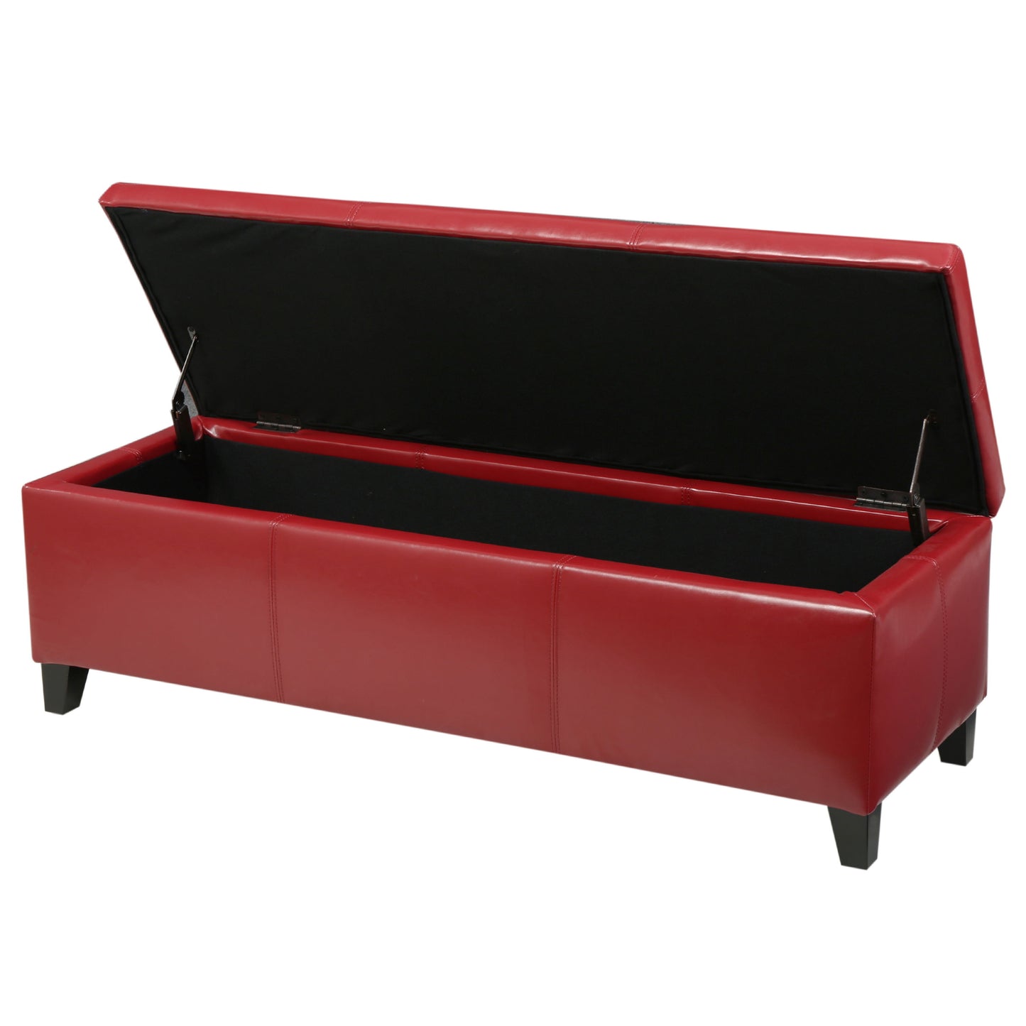 Glouster - Storage Ottoman Leather - Red