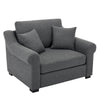Modern Chenille Oversized Armchair, Chair And A Half, Single Sofa For Bedroom, Living Room, Wide - Gray
