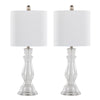 Bishop - Contemporary Table Lamp (Set of 2) - Clear / Nickel / White