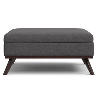 Owen - Extra Large Square Coffee Table Storage Ottoman - Gray