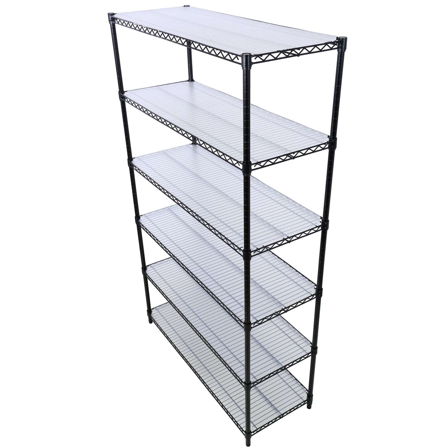 84" x 48" x 20" 6 Tier 6000Lbs Capacity Nsf Metal Shelf Wire Shelving Unit, Heavy Duty Adjustable Storage Rack With Wheels & Shelf Liners For Commercial Grade Utility Steel Storage Rack - Black