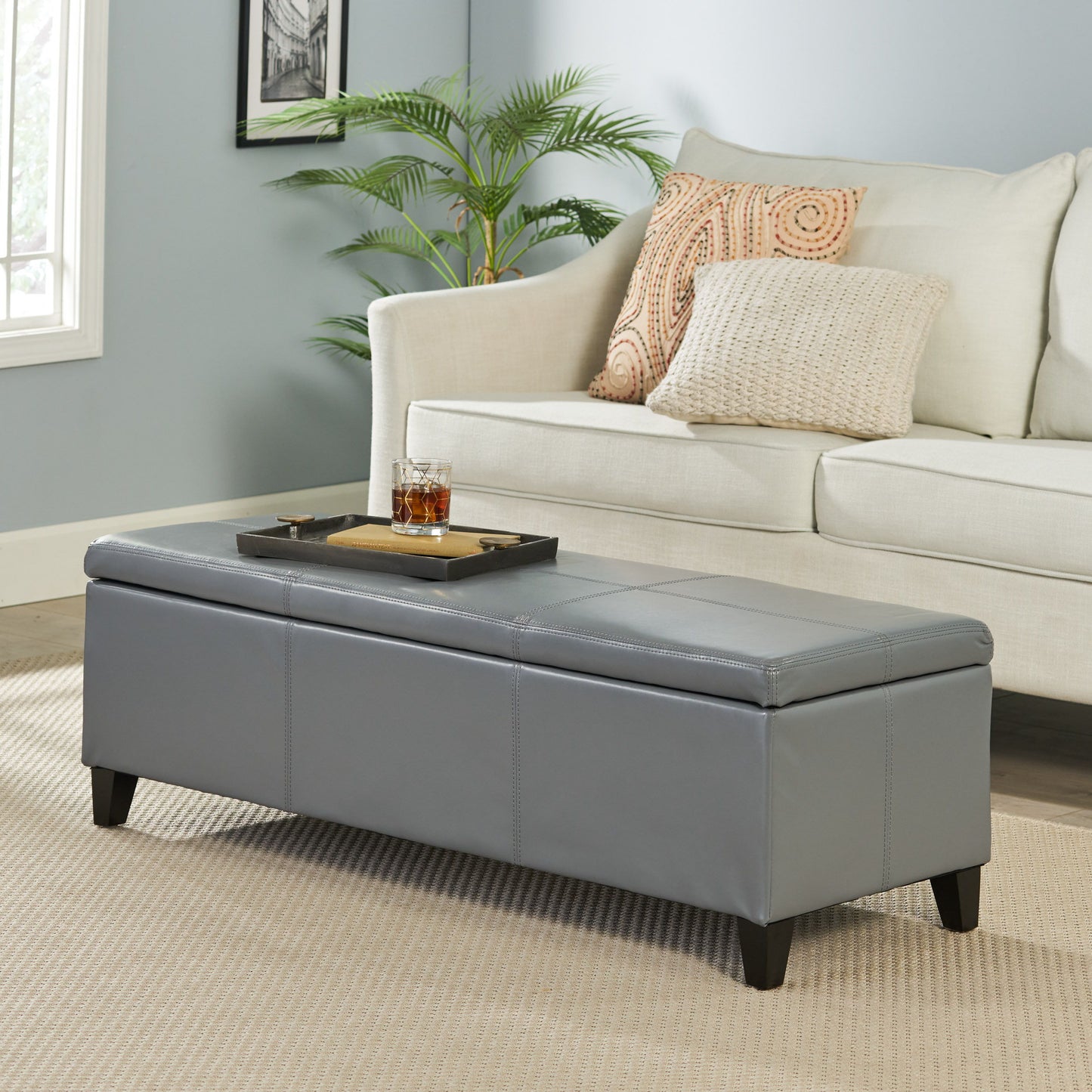 Glouster - Contemporary Storage Ottoman With Versatile Functionality - Gray