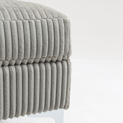 Modular Sectional Sofa Square Ottoman Module, Storage Ottoman Footrest - Gray