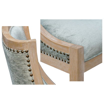 Upholstered Dining Chair With Nailhead Trim - Soft Green