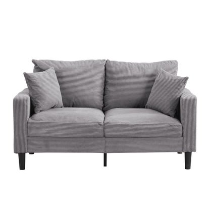 Modern Upholstered 2 Piece Sofa Set With 3 Seater And 2 Seater For Living Room - Light Gray