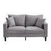 Modern Upholstered Resilience Loveseat Sofa With Wooden Frame, Comfy 2 Seat For Small Space - Light Gray