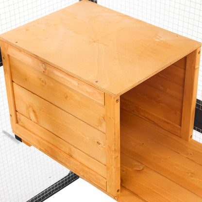 Outdoor Cat House, Diy Cat Enclosure With Double Enter Doors - Black Brown