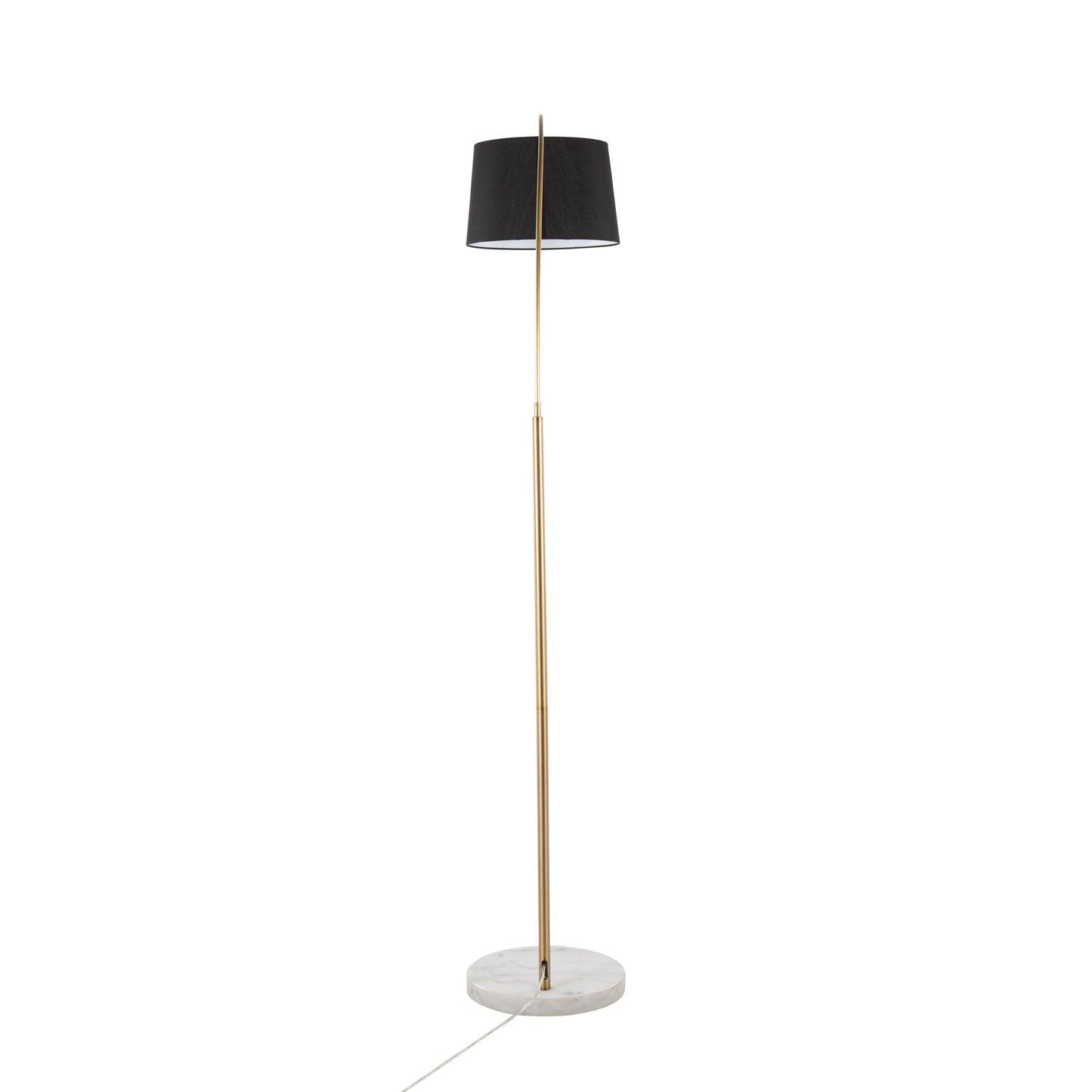 March - Contemporary Floor Lamp - Antique Brass - Black