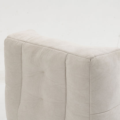 Fluffy Bean Bag Chair, Comfortable Bean Bag For Adults And Children, Super Soft Lazy Sofa Chair With Memory Foam And Ottoman, Indoor Modern Focus Bean Bag Chair For Living Room, Bedroom, Apartment - White