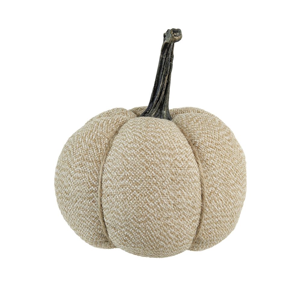 Weighted Pumpkin Ornament Decor For Holiday Harvest Festival Fall Festival & Thanksgiving (Set of 2) - Beige Multi