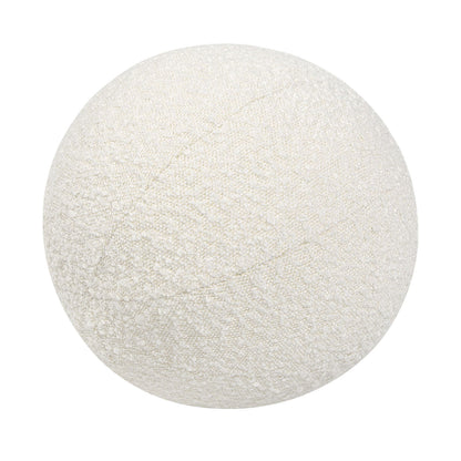 Luna - Round Sphere Accent Ball Throw Pillow - Ivory White