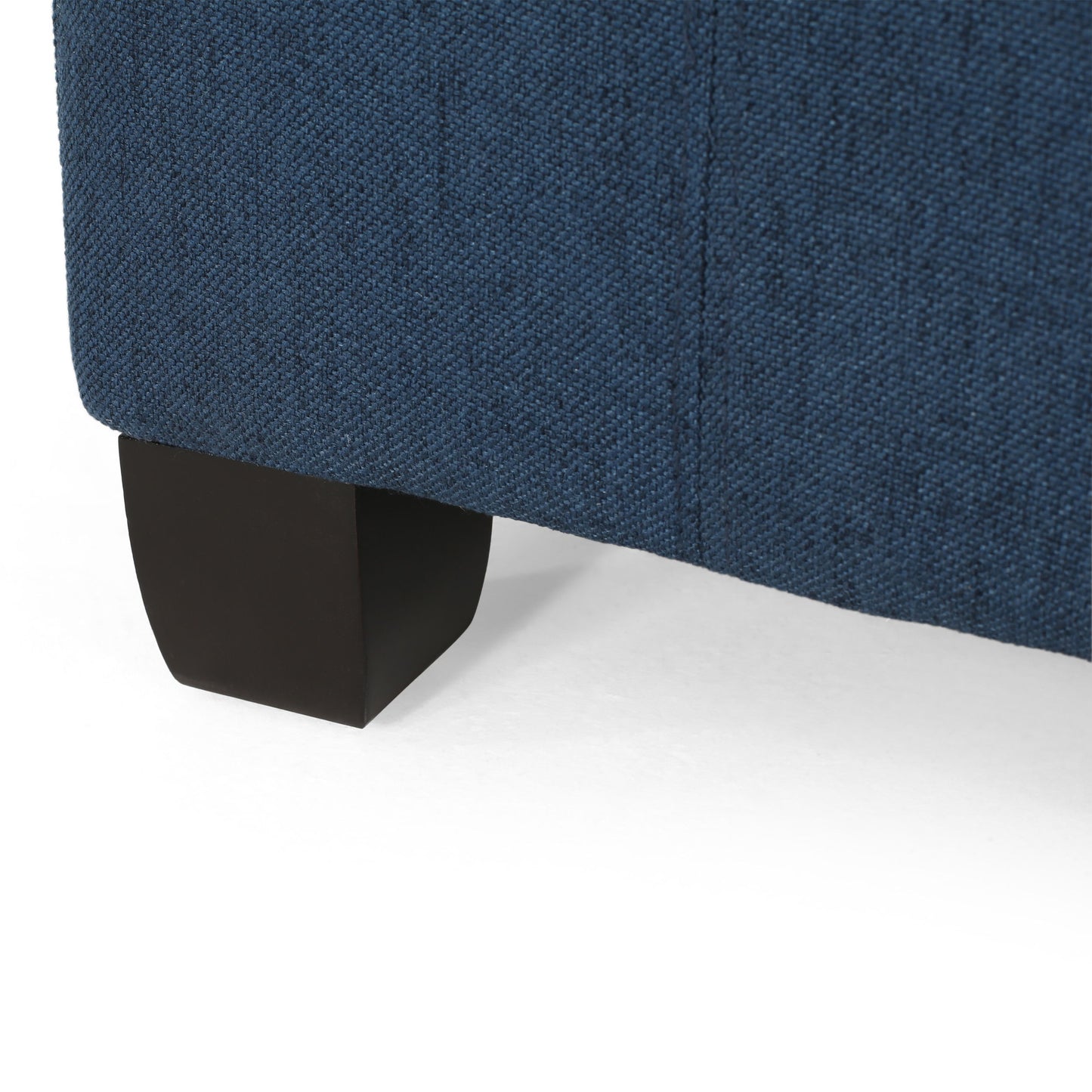 Isabella - Elegant Ottoman With Storage Functionality - Navy Blue Fabric