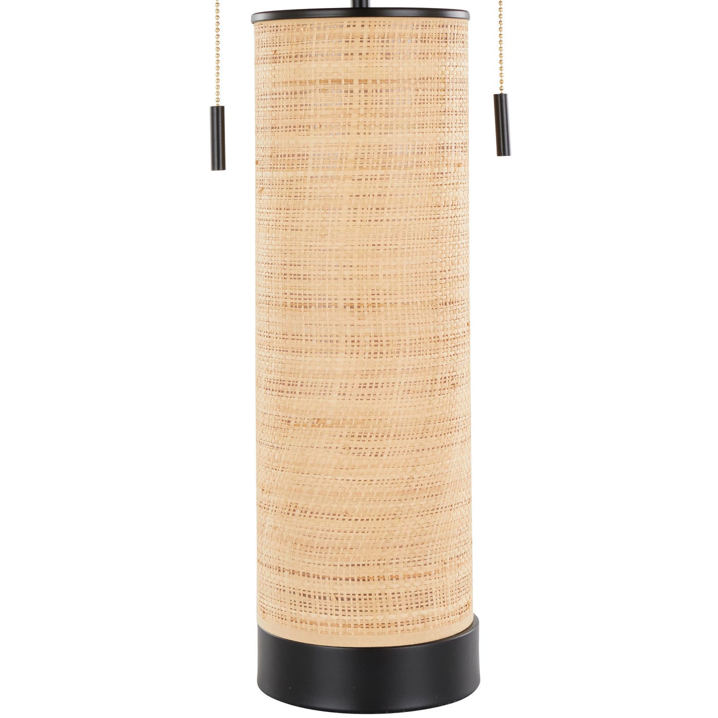 Cylinder - Rattan Contemporary Rattan Table Lamp - Black / Natural